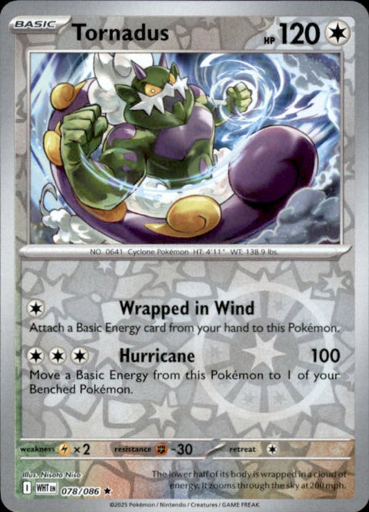 Tornadus Reverse Holo 078 - White Flare Pokesingles