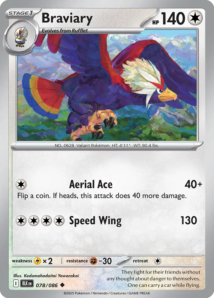 Braviary 078 - Black Bolt Pokesingles