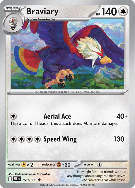 Braviary 078 - Black Bolt Pokesingles