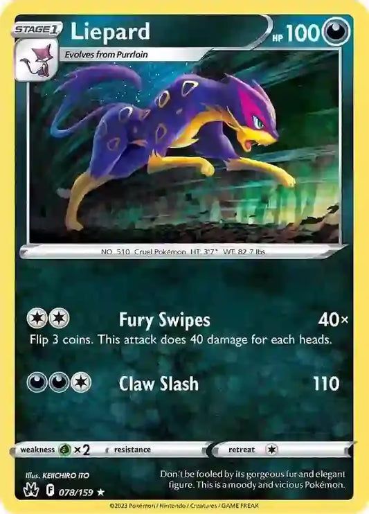 Liepard 078, Crown Zenith | Sword & Shield, , 0.00 kr, Pokesingles. Kjøp pokemon kort til lave priser hos oss.