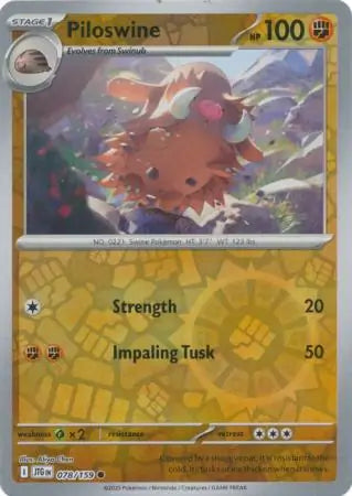 Piloswine Reverse Holo 078 - Journey Together Pokesingles