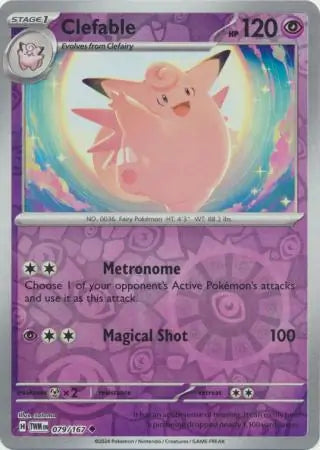 Clefable Reverse Holo 079, Twilight Masquerade | Scarlet & Violet, , 4.00 kr, Pokesingles. Kjøp pokemon kort til lave priser hos oss.