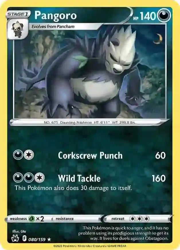 Pangoro 080, Crown Zenith | Sword & Shield, , 0.00 kr, Pokesingles. Kjøp pokemon kort til lave priser hos oss.