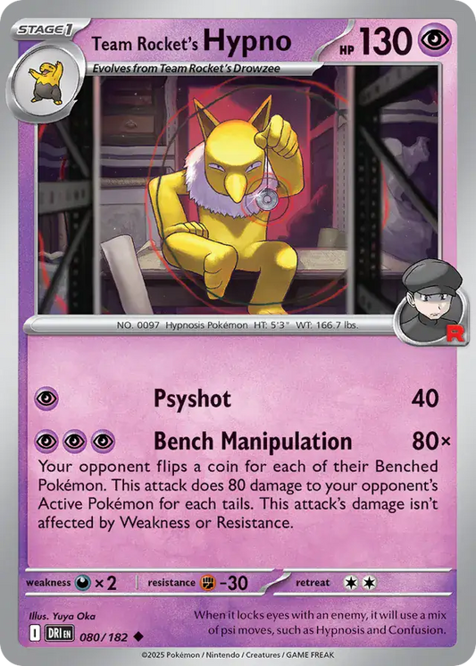 Team Rocket's Hypno 080 - Destined Rivals Pokesingles
