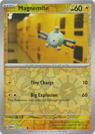 081 Magnemite Reverse Holo, 151 | Scarlet & Violet, reverse, 4.00 kr, Pokesingles. Kjøp pokemon kort til lave priser hos oss.