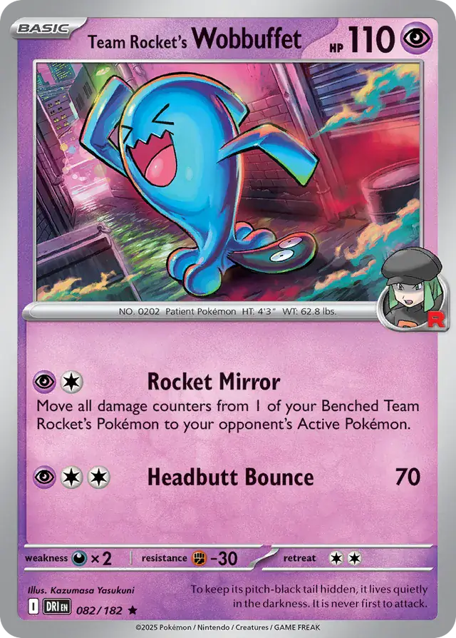 Team Rocket's Wobbuffet 082 - Destined Rivals Pokesingles