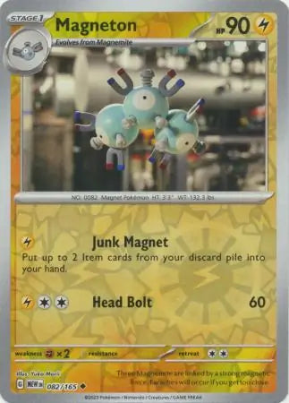 082 Magneton Reverse Holo, 151 | Scarlet & Violet, reverse, 4.00 kr, Pokesingles. Kjøp pokemon kort til lave priser hos oss.