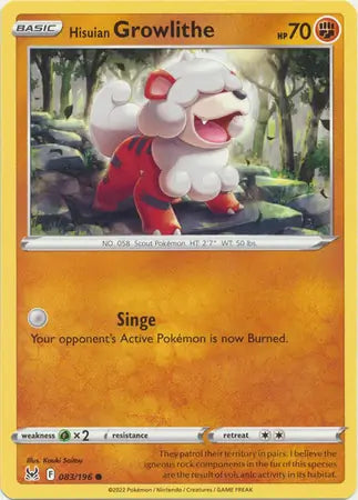 Hisuian Growlithe 083, Lost Origin | Sword & Shield, , 0.00 kr, Pokesingles. Kjøp pokemon kort til lave priser hos oss.