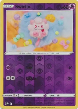 Swirlix Reverse Holo 083, Silver Tempest | Sword & Shield, , 0.00 kr, Pokesingles. Kjøp pokemon kort til lave priser hos oss.