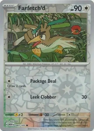 083 Farfetch'd Reverse Holo, 151 | Scarlet & Violet, reverse, 4.00 kr, Pokesingles. Kjøp pokemon kort til lave priser hos oss.