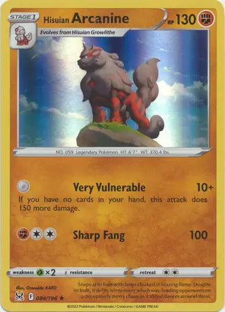 Hisuian Arcanine 084, Lost Origin | Sword & Shield, , 0.00 kr, Pokesingles. Kjøp pokemon kort til lave priser hos oss.