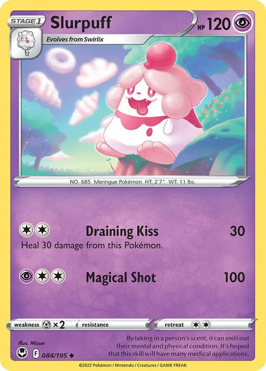 Slurpuff 084, Silver Tempest | Sword & Shield, , 0.00 kr, Pokesingles. Kjøp pokemon kort til lave priser hos oss.