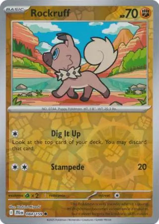 Rockruff Reverse Holo 084 - Journey Together Pokesingles