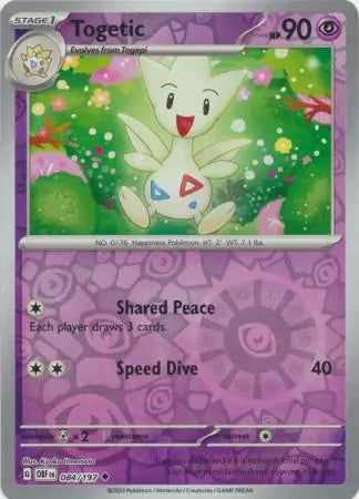 Togetic Reverse Holo 084, Obsidian Flames | Scarlet & Violet, , 4.00 kr, Pokesingles. Kjøp pokemon kort til lave priser hos oss.