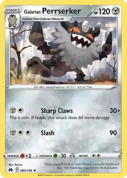Galarian Perrserker 085, Crown Zenith | Sword & Shield, , 0.00 kr, Pokesingles. Kjøp pokemon kort til lave priser hos oss.