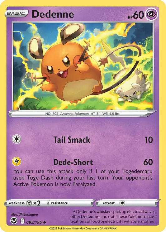 Dedenne 085, Silver Tempest | Sword & Shield, , 0.00 kr, Pokesingles. Kjøp pokemon kort til lave priser hos oss.