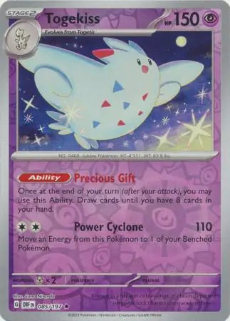 Togekiss Reverse Holo 085, Obsidian Flames | Scarlet & Violet, , 4.00 kr, Pokesingles. Kjøp pokemon kort til lave priser hos oss.