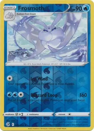 Frosmoth Reverse Holo 085, Fusion Strike | Sword & Shield, , 2.00 kr, Pokesingles. Kjøp pokemon kort til lave priser hos oss.