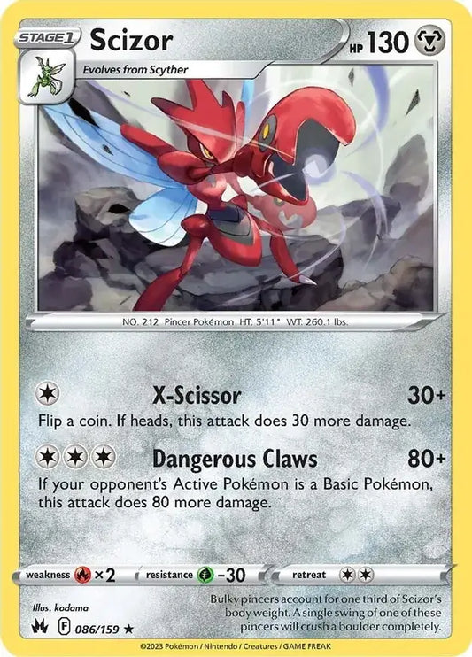 Scizor 086, Crown Zenith | Sword & Shield, , 0.00 kr, Pokesingles. Kjøp pokemon kort til lave priser hos oss.