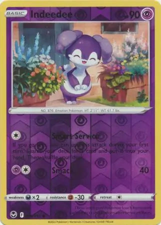 Indeedee Reverse Holo 086, Silver Tempest | Sword & Shield, , 0.00 kr, Pokesingles. Kjøp pokemon kort til lave priser hos oss.