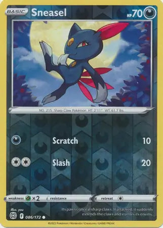 Sneasel Reverse Holo 086, Brilliant Stars | Sword & Shield, , 0.00 kr, Pokesingles. Kjøp pokemon kort til lave priser hos oss.