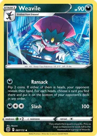 Weavile 087, Brilliant Stars | Sword & Shield, , 0.00 kr, Pokesingles. Kjøp pokemon kort til lave priser hos oss.