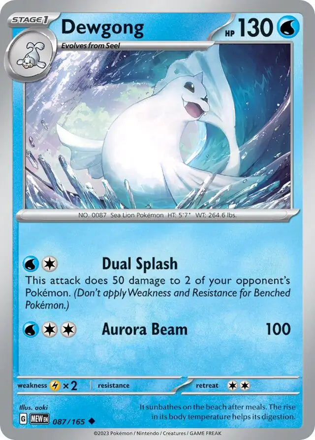087 Dewgong, 151 | Scarlet & Violet, , 3.00 kr, Pokesingles. Kjøp pokemon kort til lave priser hos oss.