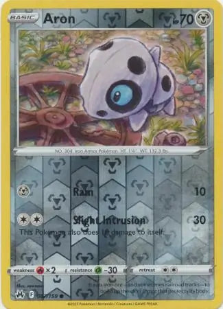 Aron Reverse Holo 087, Crown Zenith | Sword & Shield, , 0.00 kr, Pokesingles. Kjøp pokemon kort til lave priser hos oss.