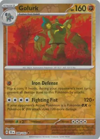 088 Golurk - Reverse Holo, Temporal Forces | Scarlet & Violet, reverse, 4.00 kr, Pokesingles. Kjøp pokemon kort til lave priser hos oss.