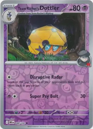 Team Rocket's Dottler Reverse Holo 088 - Destined Rivals Pokesingles