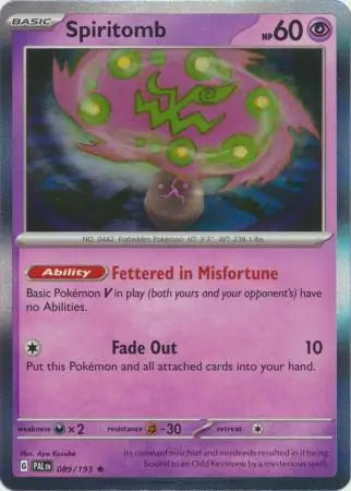 Spiritomb 089 - Paldea Evolved, Paldea Evolved | Scarlet & Violet, , 5.00 kr, Pokesingles. Kjøp pokemon kort til lave priser hos oss.