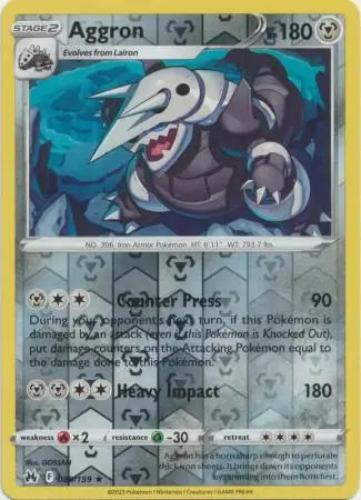 Aggron Reverse Holo 089, Crown Zenith | Sword & Shield, , 0.00 kr, Pokesingles. Kjøp pokemon kort til lave priser hos oss.