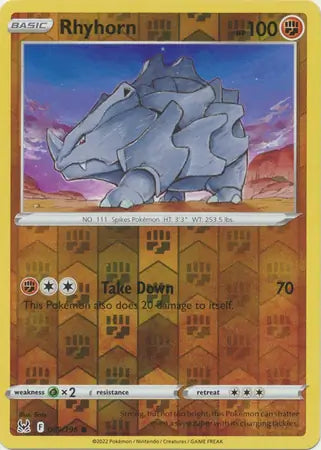 Rhyhorn Reverse Holo 089, Lost Origin | Sword & Shield, , 0.00 kr, Pokesingles. Kjøp pokemon kort til lave priser hos oss.