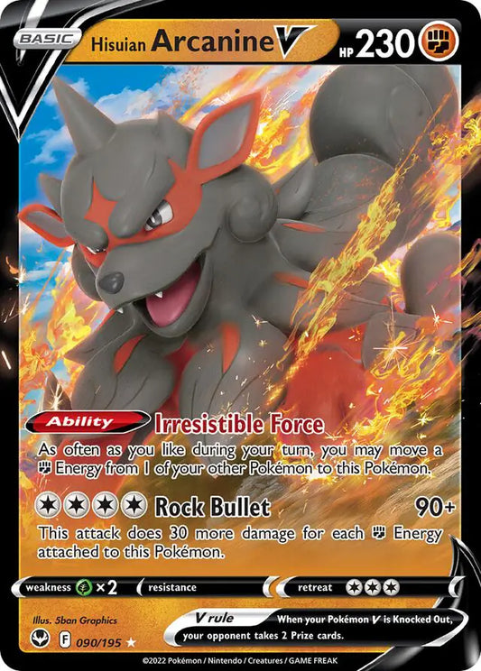 Hisuian Arcanine V 090, Silver Tempest | Sword & Shield, , 0.00 kr, Pokesingles. Kjøp pokemon kort til lave priser hos oss.
