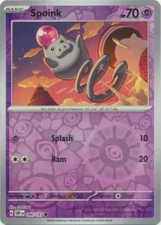Spoink Reverse Holo 090, Obsidian Flames | Scarlet & Violet, , 4.00 kr, Pokesingles. Kjøp pokemon kort til lave priser hos oss.