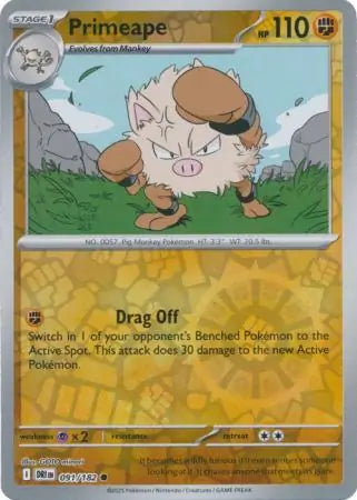 Primeape Reverse Holo 091 - Destined Rivals Pokesingles