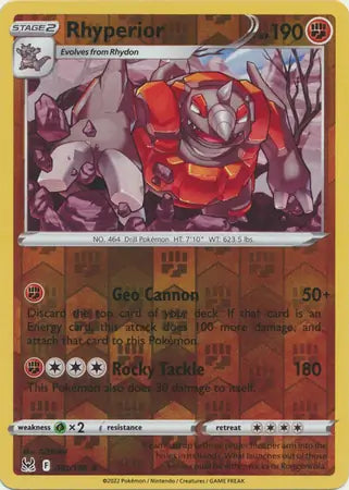 Rhyperior Reverse Holo 091, Lost Origin | Sword & Shield, , 0.00 kr, Pokesingles. Kjøp pokemon kort til lave priser hos oss.