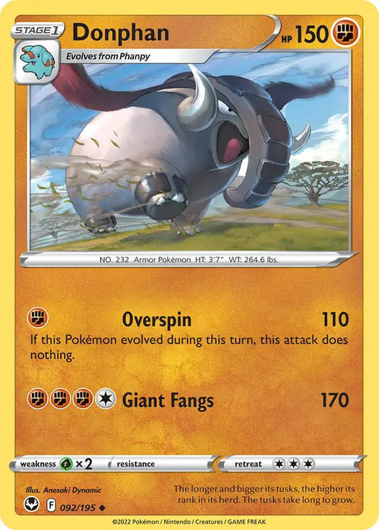 Donphan 092, Silver Tempest | Sword & Shield, , 0.00 kr, Pokesingles. Kjøp pokemon kort til lave priser hos oss.