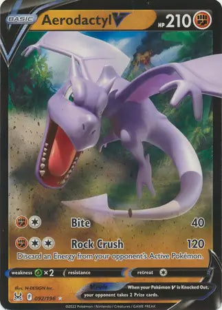 Aerodactyl V 092, Lost Origin | Sword & Shield, , 0.00 kr, Pokesingles. Kjøp pokemon kort til lave priser hos oss.