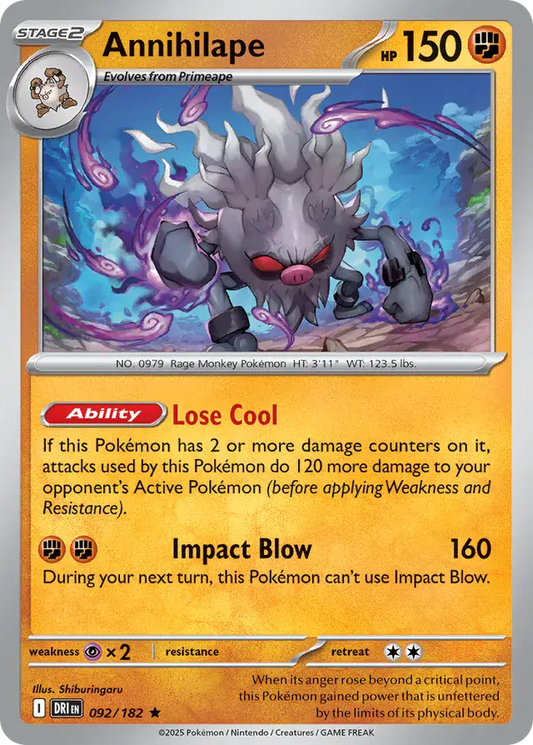 Annihilape Holo Rare 092 - Destined Rivals Pokesingles