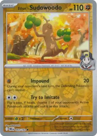 Ethan's Sudowoodo Reverse Holo 093 - Destined Rivals Pokesingles