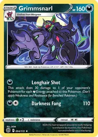 Grimmsnarl 094, Brilliant Stars | Sword & Shield, , 0.00 kr, Pokesingles. Kjøp pokemon kort til lave priser hos oss.