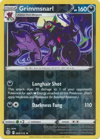 Grimmsnarl Reverse Holo 094, Brilliant Stars | Sword & Shield, , 0.00 kr, Pokesingles. Kjøp pokemon kort til lave priser hos oss.