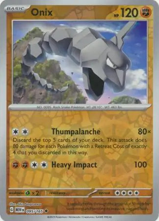 095 Onix Reverse Holo, 151 | Scarlet & Violet, reverse, 4.00 kr, Pokesingles. Kjøp pokemon kort til lave priser hos oss.