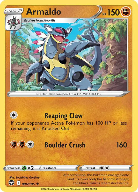 Armaldo 096, Silver Tempest | Sword & Shield, , 0.00 kr, Pokesingles. Kjøp pokemon kort til lave priser hos oss.