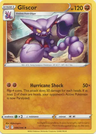 Gliscor 096, Lost Origin | Sword & Shield, , 0.00 kr, Pokesingles. Kjøp pokemon kort til lave priser hos oss.