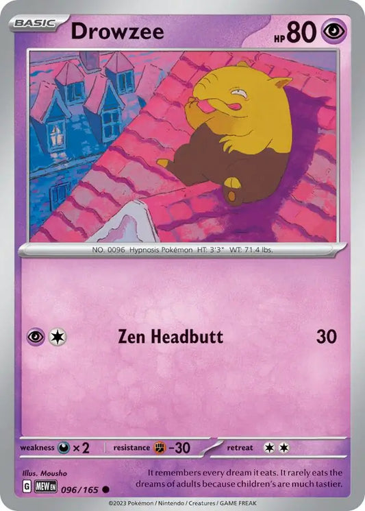 096 Drowzee, 151 | Scarlet & Violet, , 3.00 kr, Pokesingles. Kjøp pokemon kort til lave priser hos oss.