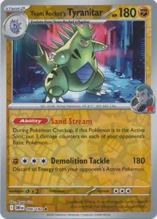Team Rocket's Tyranitar Reverse Holo 096 - Destined Rivals Pokesingles