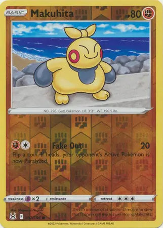 Makuhita Reverse Holo 097, Lost Origin | Sword & Shield, , 0.00 kr, Pokesingles. Kjøp pokemon kort til lave priser hos oss.
