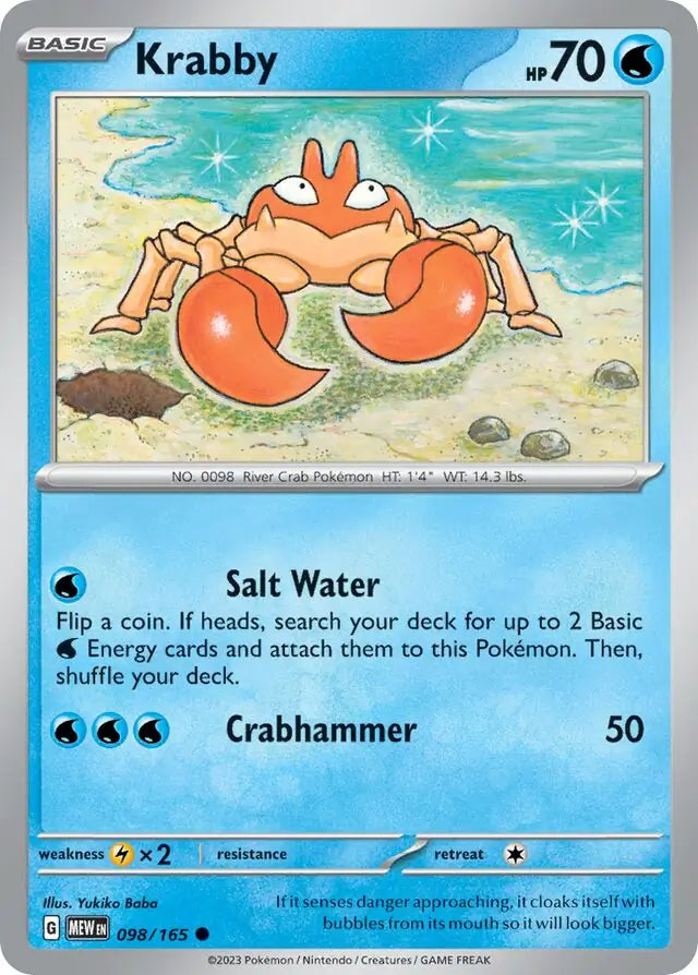 098 Krabby, 151 | Scarlet & Violet, , 3.00 kr, Pokesingles. Kjøp pokemon kort til lave priser hos oss.